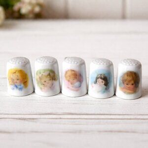 $10 or any 2 items $15:  Vintage Frances Hook Porcelain Thimbles Set 1982